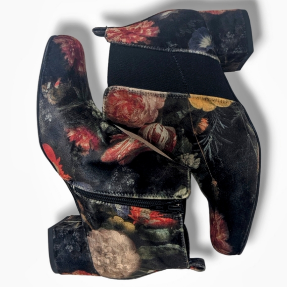 Sesto Meucci | Odeon Multi Valzer Velvet Floral Ankle Booties Women's Size 7 - Picture 5 of 8